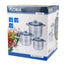 Set 3 oale inox cu capace termorezistente, 5L/6L/8L, compatibile inductie