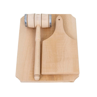 Set 3 piese lemn fag - ciocan si doua tocatoare 20mm grosime