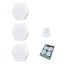 Set 3 spoturi hexagonale LED cu telecomanda, putere 1W per bucata, autoadeziv, dimensiuni 84 x 74 x 27 mm, alb