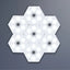 Set 3 spoturi hexagonale LED cu telecomanda, putere 1W per bucata, autoadeziv, dimensiuni 84 x 74 x 27 mm, alb