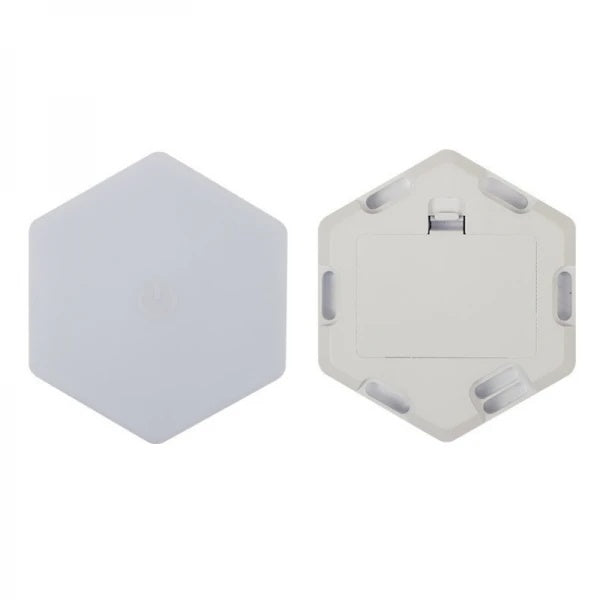 Set 3 spoturi hexagonale LED cu telecomanda, putere 1W per bucata, autoadeziv, dimensiuni 84 x 74 x 27 mm, alb