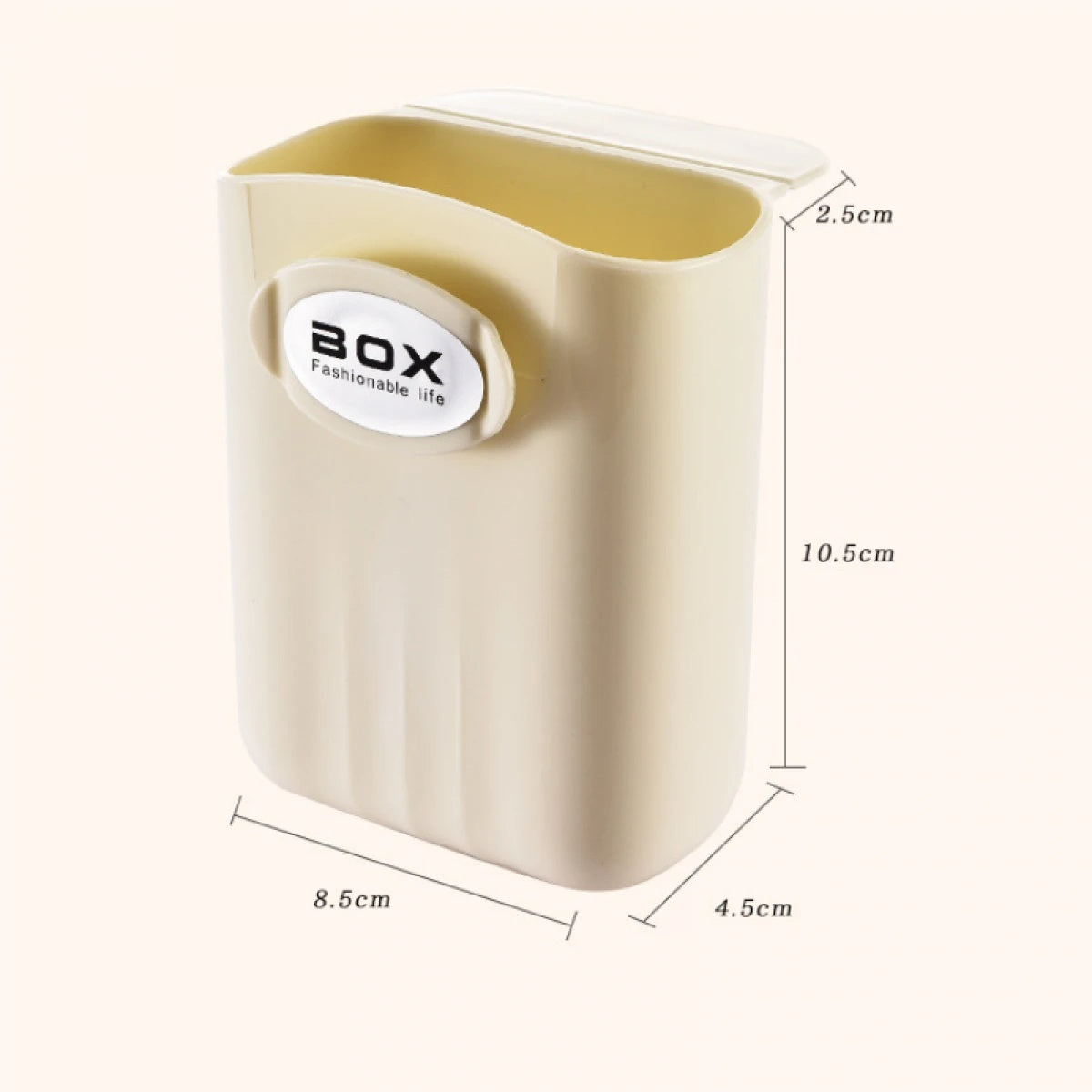 Set 3 suporturi autoadezive pentru depozitare accesorii mici, montare oriunde in casa, dimensiuni 11.5 x 9 x 8 cm, bej