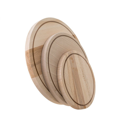 Set 3 tocatoare rotunde din lemn de fag, diametre 19-29 cm