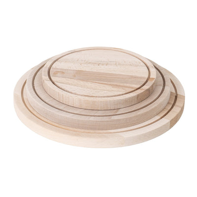 Set 3 tocatoare rotunde din lemn de fag, diametre 19-29 cm