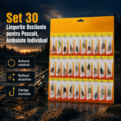 Set 30 Lingurițe Oscilante pentru Pescuit, Ambalate Individual – imagine principală promoțională