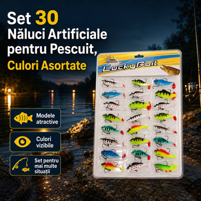 Set 30 Năluci Artificiale pentru Pescuit, Culori Asortate – imagine principală promoțională