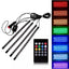 Set 4 benzi lumini ambientale auto, FOXMAG24, cu telecomanda, intensitate reglabila, 12 LED