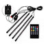 Set 4 benzi lumini ambientale auto, FOXMAG24, cu telecomanda, intensitate reglabila, 12 LED
