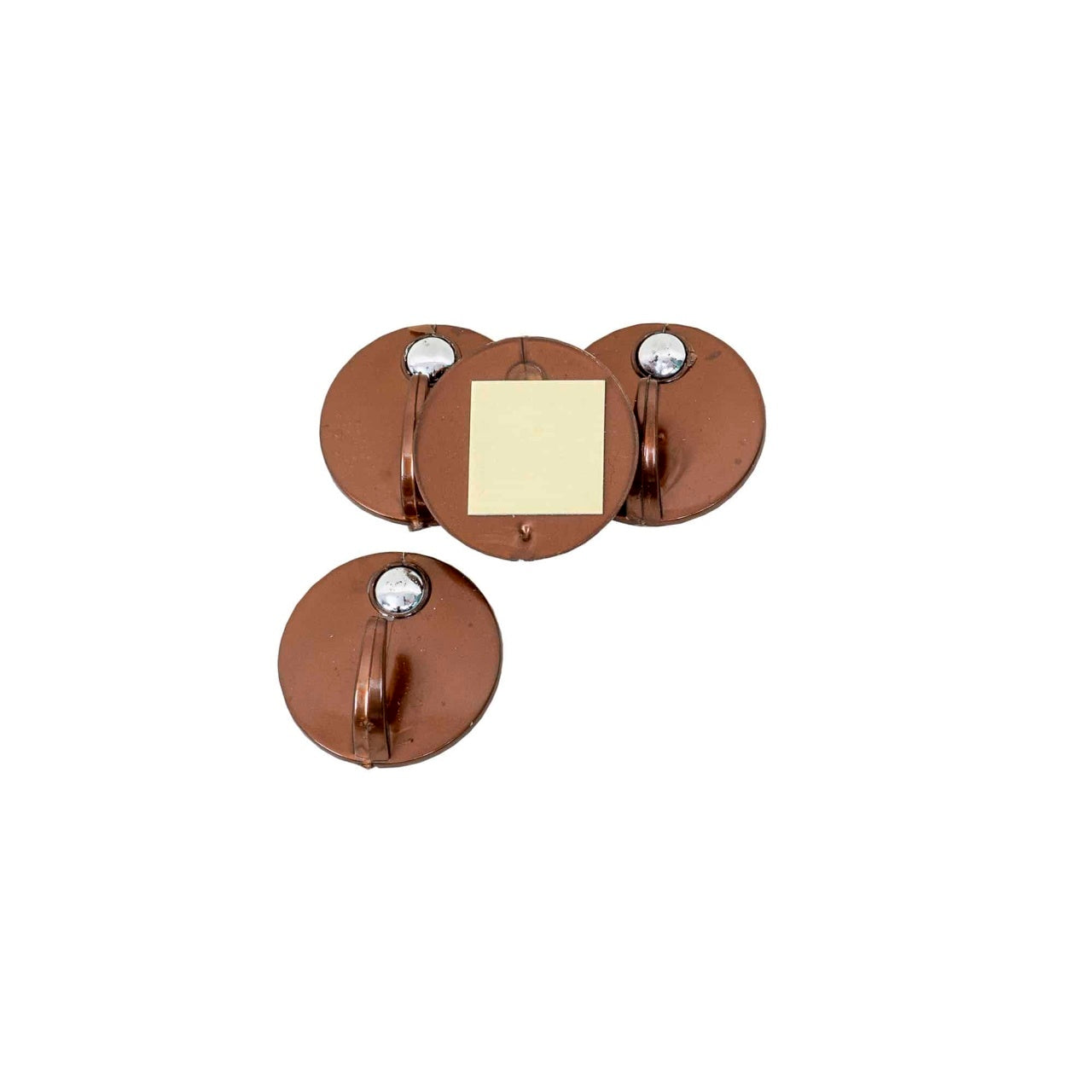Set 4 cuiere din plastic cu adeziv super rezistent, diametru 5 cm