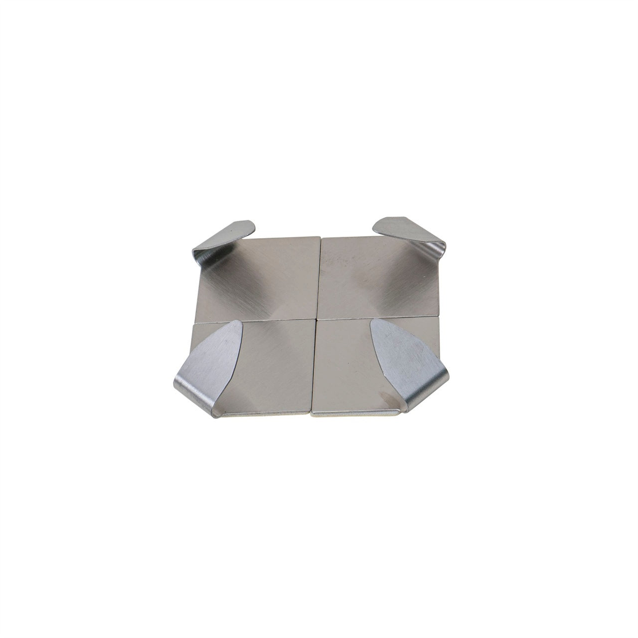 Set 4 cuiere inox cu adeziv puternic, dimensiuni 4.5x4 cm