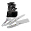 Set 4 cutite ceramice bucatarie cu suport si curatator legume