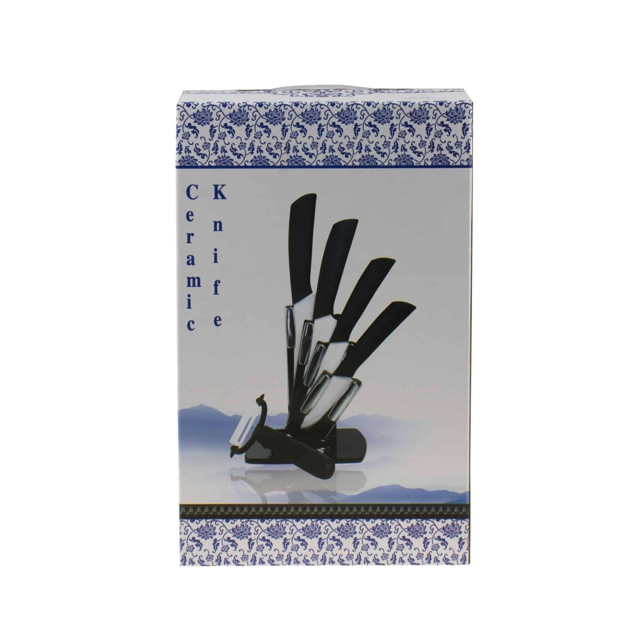 Set 4 cutite ceramice bucatarie cu suport si curatator legume