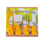 Set 4 cutite inox pentru cascaval, 12 cm, diverse tipuri si culori