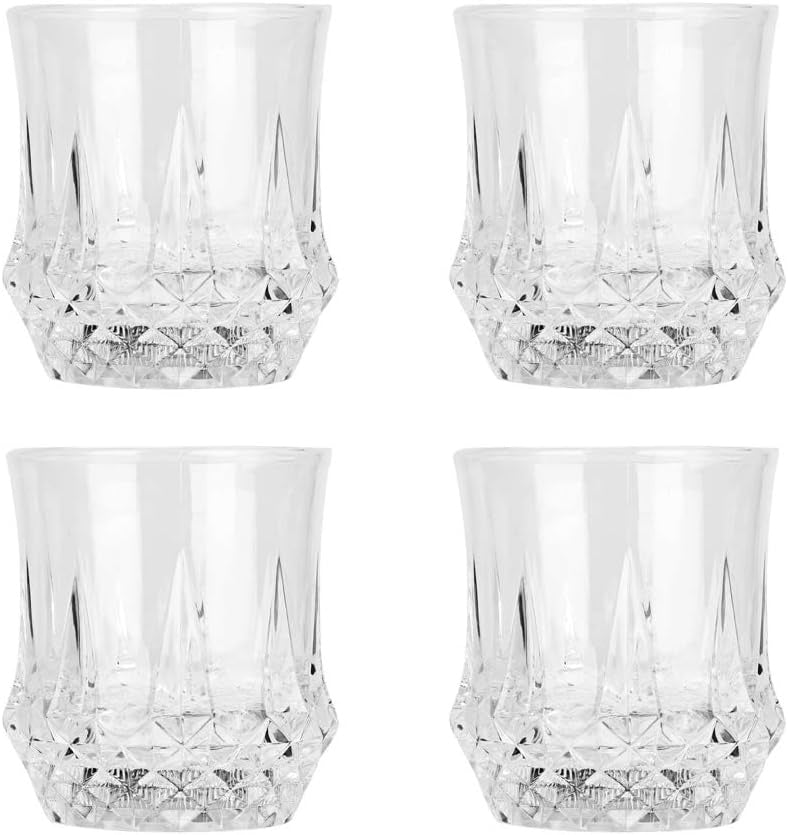 Set 4 de pahare cu LED-uri, pahare acrilice pentru whisky, cu schimbare de culoare, alb