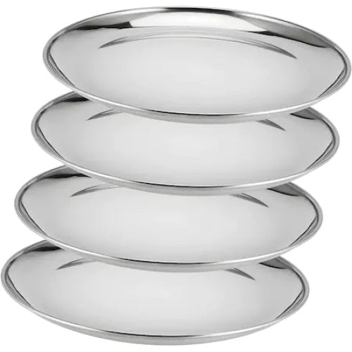 Set 4 farfurii FOXMAG24, din inox, diametru 23cm