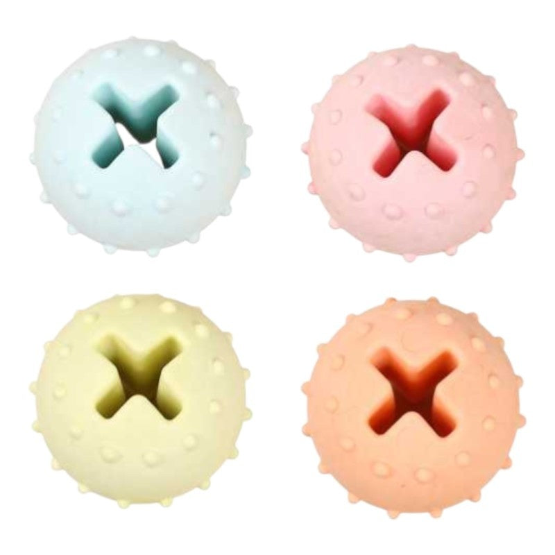 Set 4 jucarii de mestecat, multicolore, pentru caini, mingii
