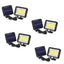 Set 4 lampi cu panou solar separat FOXMAG24, cu telecomanda, 100 LED-uri, senzor de miscare, negru