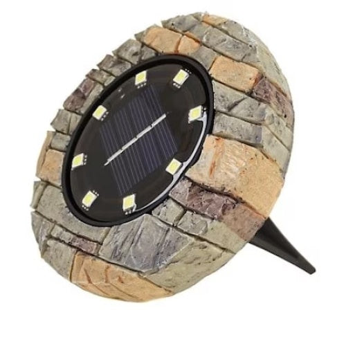 Set 4 lampi decorative solare, putere 2.4 W, autonomie 10 h, diametru 11 cm, maro