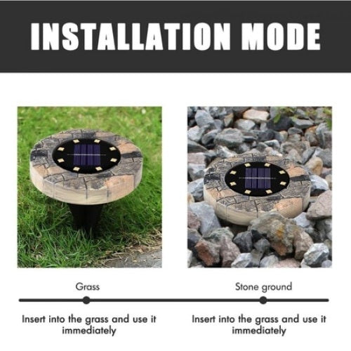 Set 4 lampi decorative solare, putere 2.4 W, autonomie 10 h, diametru 11 cm, maro