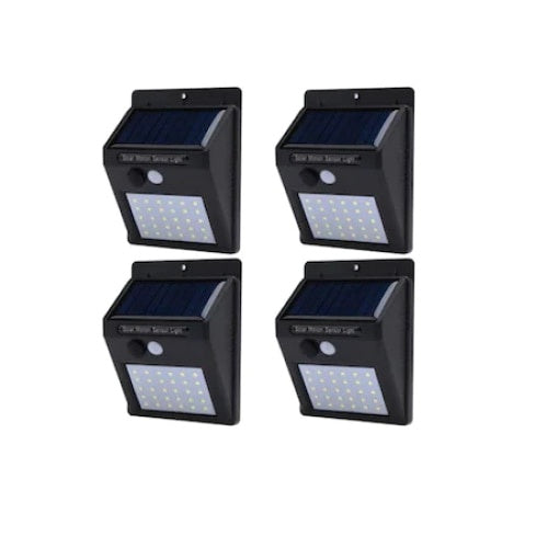 Set 4 lampi solare, FOXMAG24, 30 de LED, senzor de miscare, 0.55W