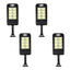 Set 4 lampi solare FOXMAG24, cu telecomanda, 160 LED-uri, corp de iluminat exterior, cu incarcare solara, senzor de miscare/lumina