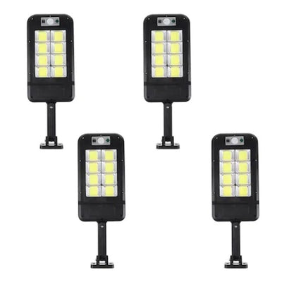Set 4 lampi solare FOXMAG24, cu telecomanda, 160 LED-uri, corp de iluminat exterior, cu incarcare solara, senzor de miscare/lumina