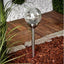 Set 4 lampi solare pentru gradina, tip sfera, dimensiuni 40 x 10 cm, cu fixare tip tarus, senzor de lumina, alb