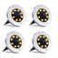 Set 4 lampi solare, tip spot, cu sistem de fixare tip tarus, rezistente la apa, carcasa metalica, cu 8 LED-uri, argintiu