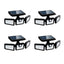 Set 4 lampi solare triple FOXMAG24, pentru exterior, cu senzor de miscare, rezistente la apa, 74 LED-uri, 2400 mAh, negru