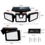 Set 4 lampi solare triple FOXMAG24, pentru exterior, cu senzor de miscare, rezistente la apa, 74 LED-uri, 2400 mAh, negru