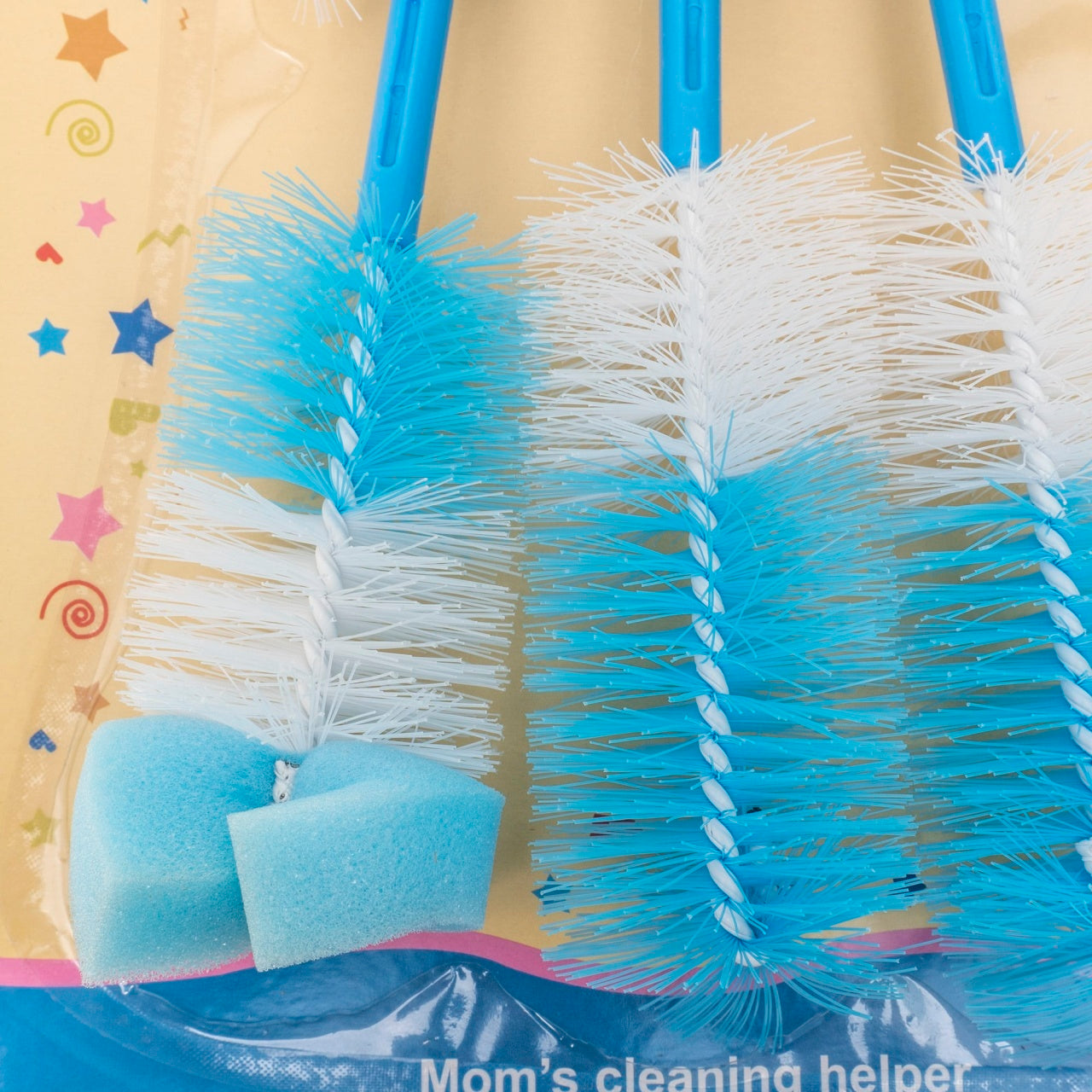 Set 4 perii pentru curatarea biberoanelor si tetinelor, albastru