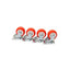 Set 4 roti pivotante cu rola de cauciuc, diametru 1.25 inch