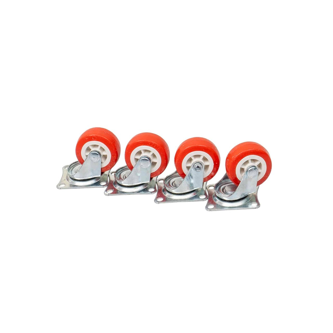 Set 4 roti pivotante cu rola de cauciuc, diametru 1.25 inch
