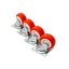 Set 4 roti pivotante cu rola de cauciuc, diametru 1.25 inch
