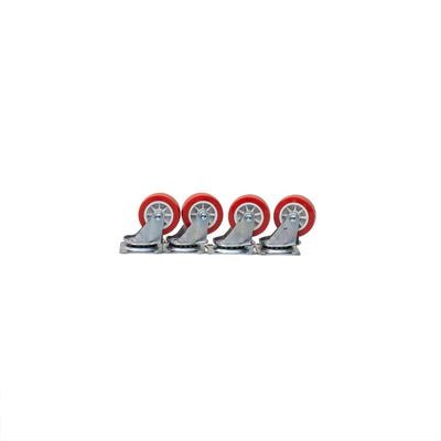 Set 4 roti pivotante cu rola de cauciuc, diametru 1.5 inch