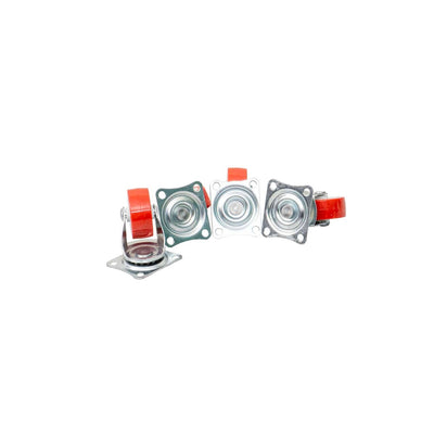 Set 4 roti pivotante cu rola de cauciuc, diametru 1.5 inch