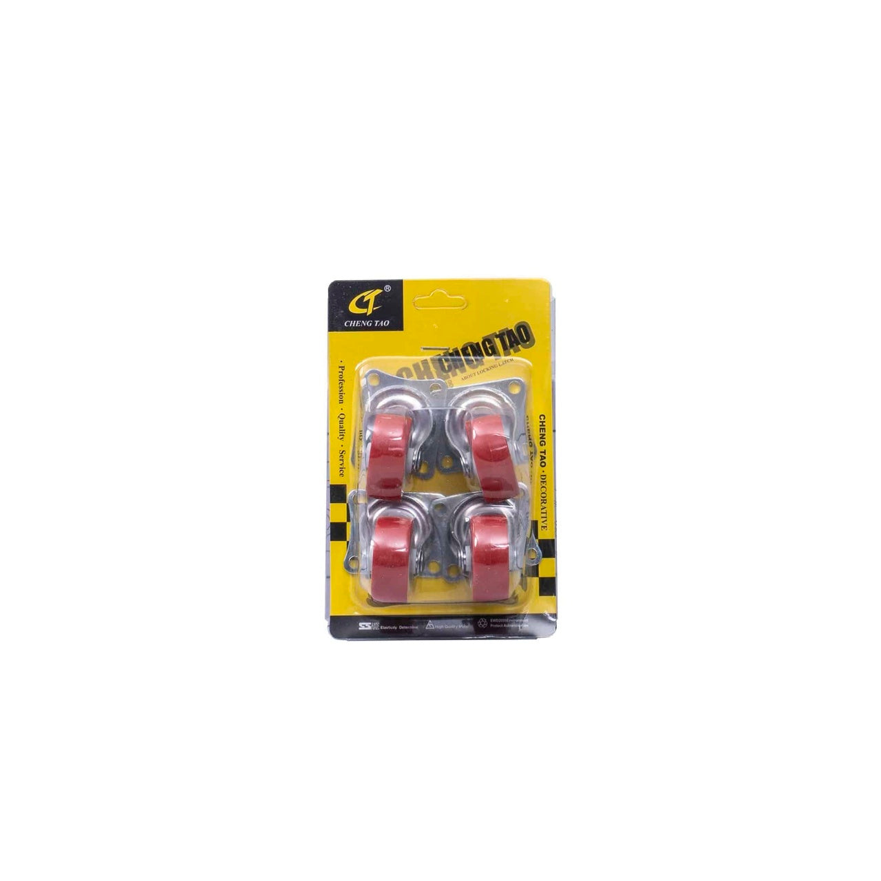 Set 4 roti pivotante cu rola de cauciuc, diametru 1.5 inch