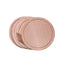 Set 4 tocatoare rotunde din lemn, diametru 25 cm, cu suport bej