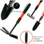 Set 4 unelte de gradina, cu maner extensibil, antialunecare, din metal, usor de manevrat si depozitat, rosu/negru
