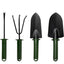 Set 4 unelte de gradina, dimensiuni reduse, din metal, cu maner anti-alunecare, usor de depozitat, negru