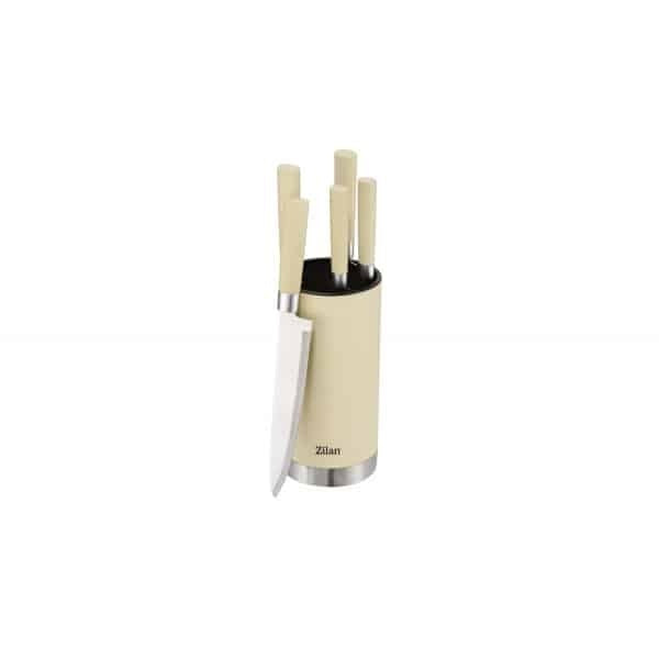 Set 5 cutite inox cu suport crem, maner ergonomic, diverse dimensiuni