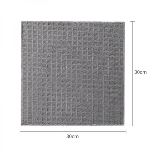 Set 5 lavete de bucatarie, din microfibra super fina, dimensiuni 30 x 30 cm, cu putere ridicata de absorbtie, gri