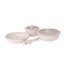 Set 5 piese vase ceramica crem cu maner detasabil, 2 oale, tigaie, 2 capace sticla