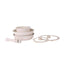 Set 5 piese vase ceramica crem cu maner detasabil, 2 oale, tigaie, 2 capace sticla