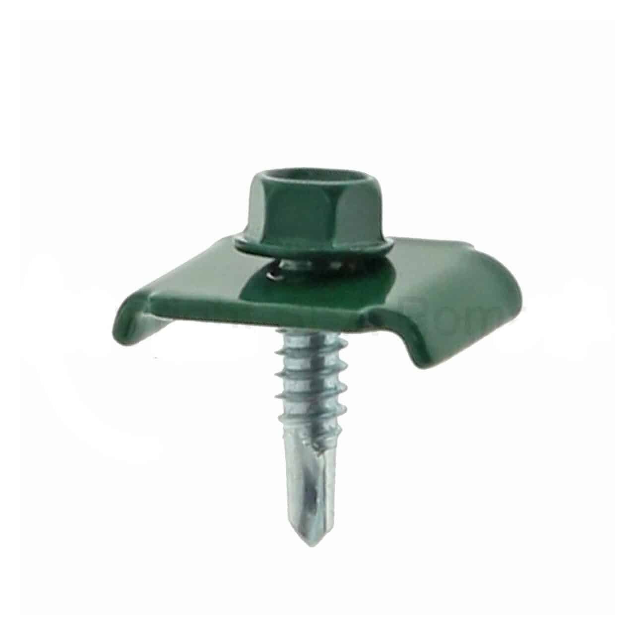Set 50 cleme pentru fixare gard 20x30mm cu surub autoforant 6.3x25mm