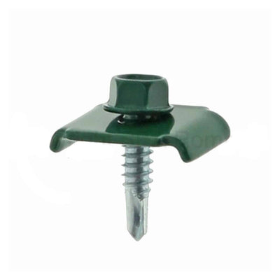 Set 50 cleme pentru fixare gard 20x30mm cu surub autoforant 6.3x25mm