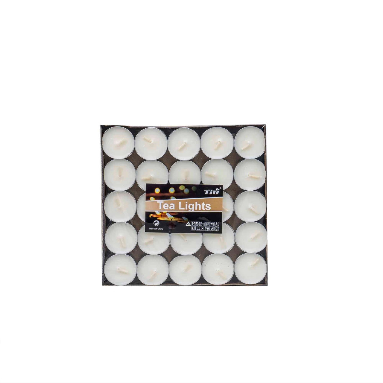 Set 50 lumanari decorative, 14 gr, ardere 4 ore, culoare alb