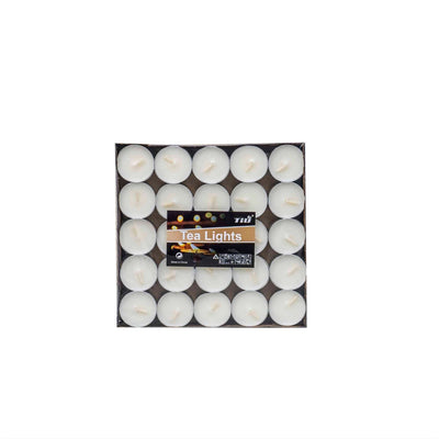 Set 50 lumanari decorative, 14 gr, ardere 4 ore, culoare alb