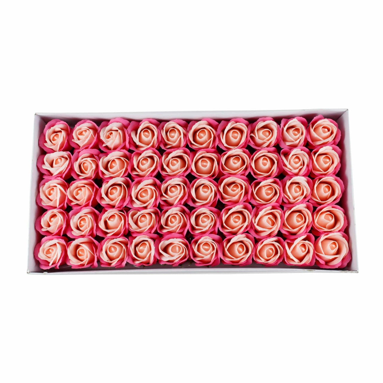 Set 50 trandafiri din sapun, 2 culori roz-somon, parfum fin