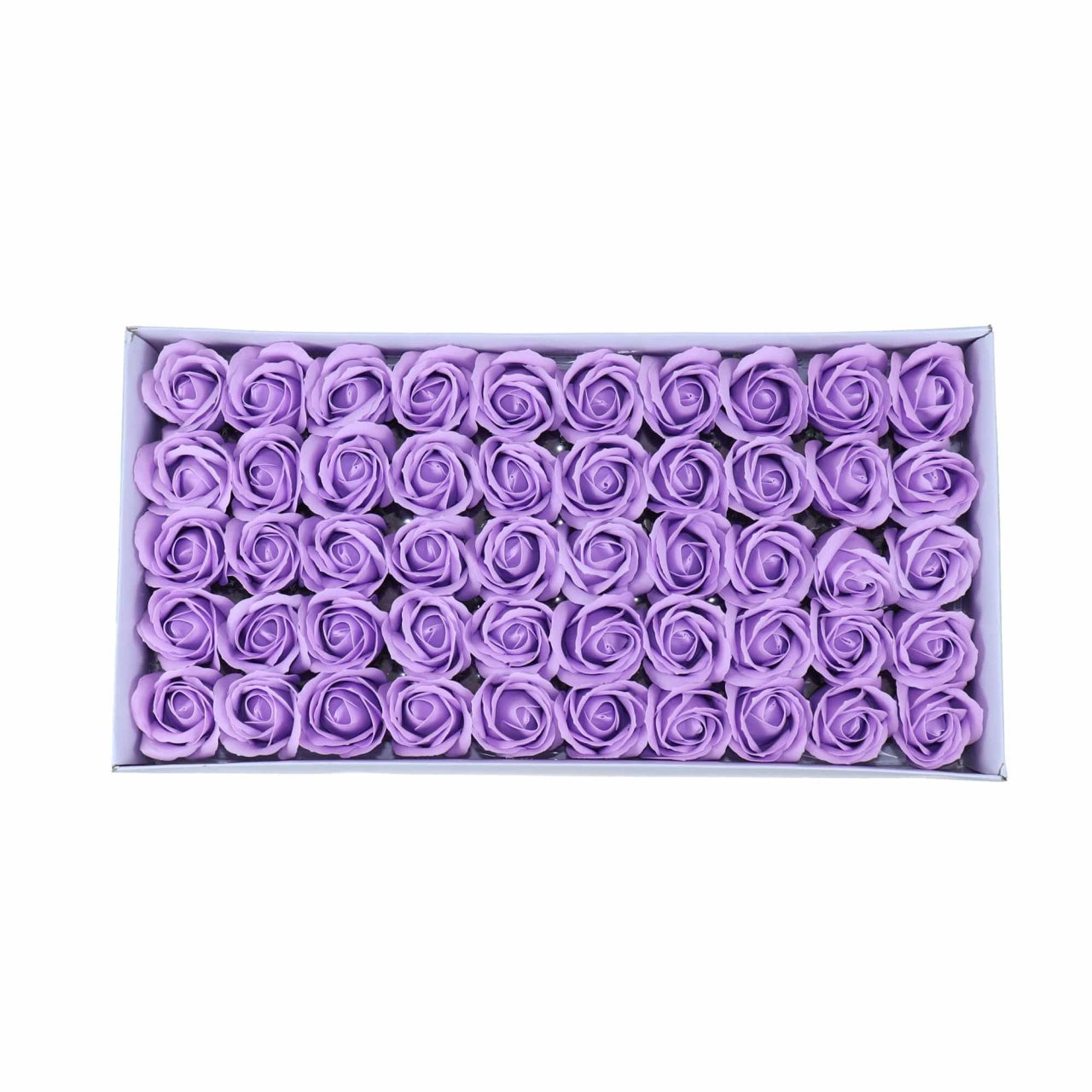 Set 50 trandafiri din sapun cu parfum fin, culoare lila
